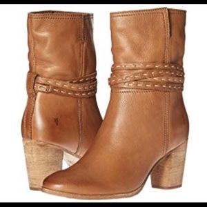 Frye Naomi Leather Pickstitch Mid Boots/Booties